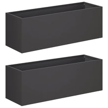 Plantenbak 2 st Zwart 60 x 20 x 20 cm Koudgewalst staal