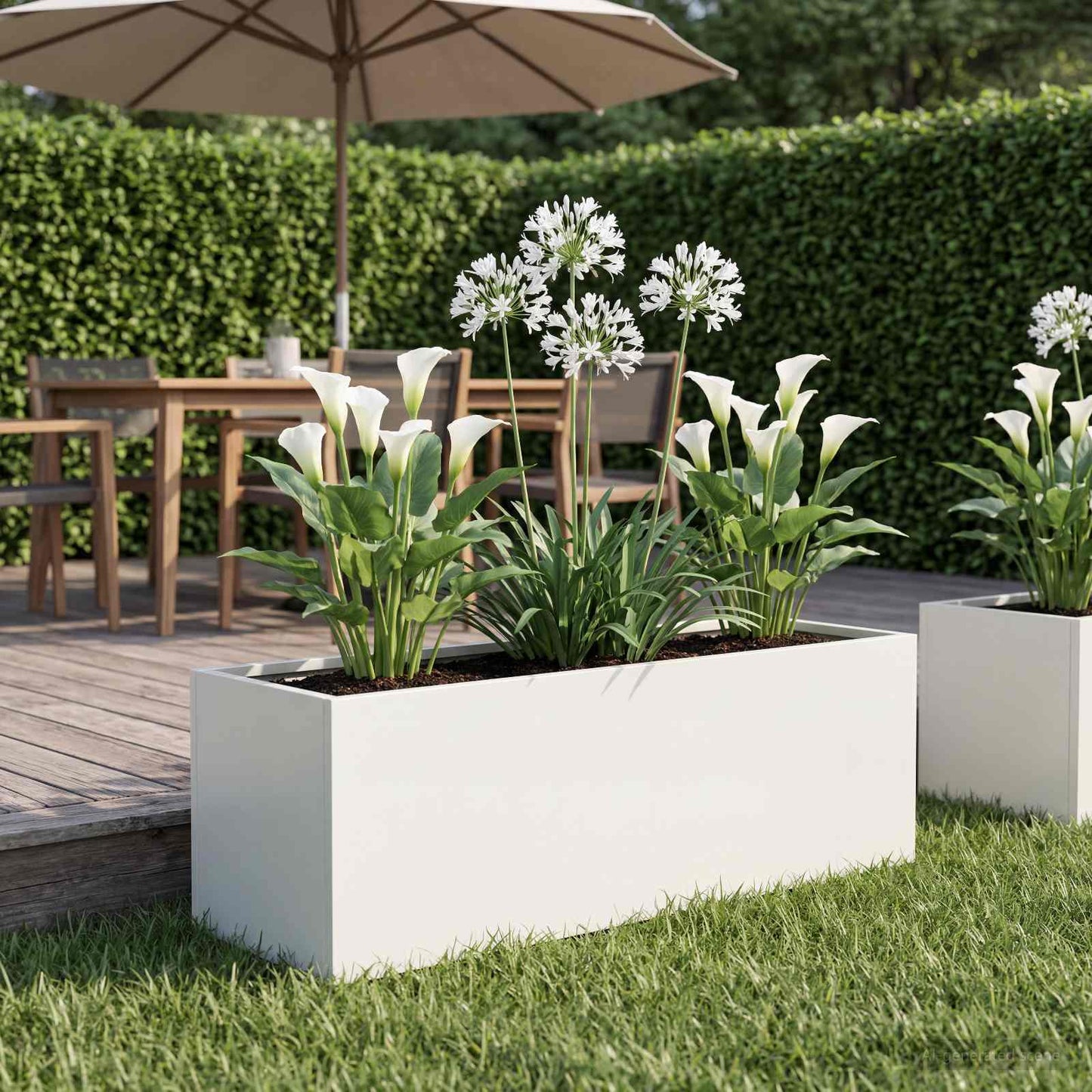 Plantenbak Wit 60 x 20 x 20 cm Koudgewalst staal