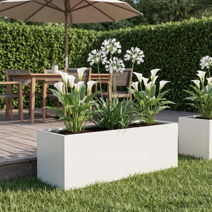 Plantenbak Wit 60 x 20 x 20 cm Koudgewalst staal