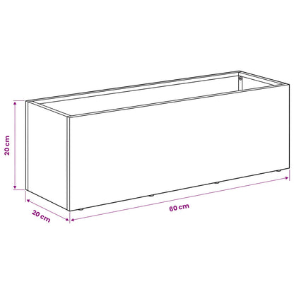 Plantenbak Wit 60 x 20 x 20 cm Koudgewalst staal