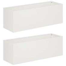 Plantenbak 2 st Wit 60 x 20 x 20 cm Koudgewalst staal
