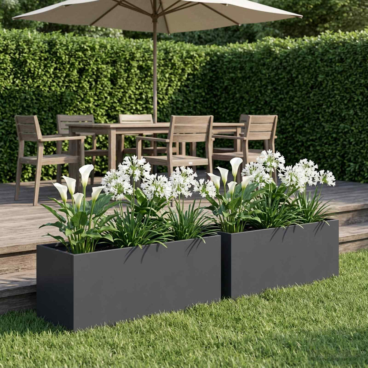 Plantenbak 2 st Antraciet 60 x 20 x 20 cm Koudgewalst staal