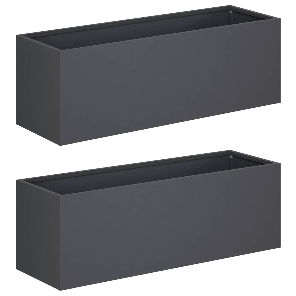 Plantenbak 2 st Antraciet 60 x 20 x 20 cm Koudgewalst staal