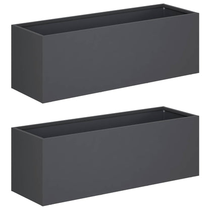 Plantenbak 2 st Antraciet 60 x 20 x 20 cm Koudgewalst staal