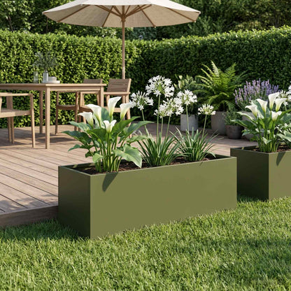 Plantenbak Olijfgroen 60 x 20 x 20 cm Koudgewalst staal