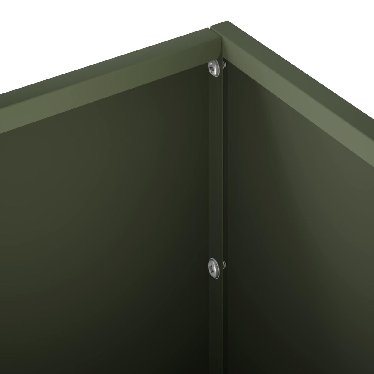 Plantenbak 2 st Olijfgroen 60 x 20 x 20 cm Koudgewalst staal