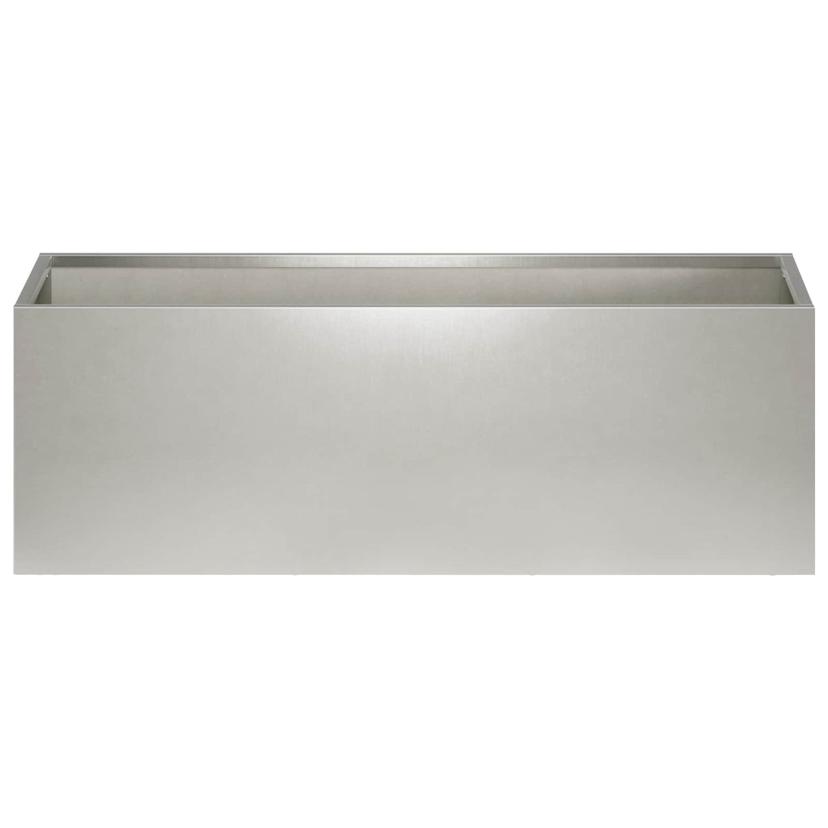 Plantenbak 2 st zilver 60 x 20 x 20 cm Roestvrij staal