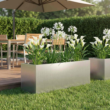 Plantenbak zilver 60 x 20 x 20 cm Gegalvaniseerd staal