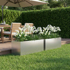 Plantenbak 2 stuks 60x20x20 cm zilver gegalvaniseerd staal