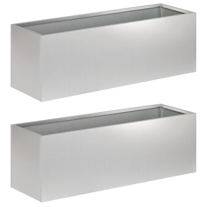 Plantenbak 2 st zilver 60 x 20 x 20 cm Gegalvaniseerd staal