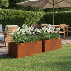 Plantenbak set 2 st 60x20x20 cm staal roestkleurig