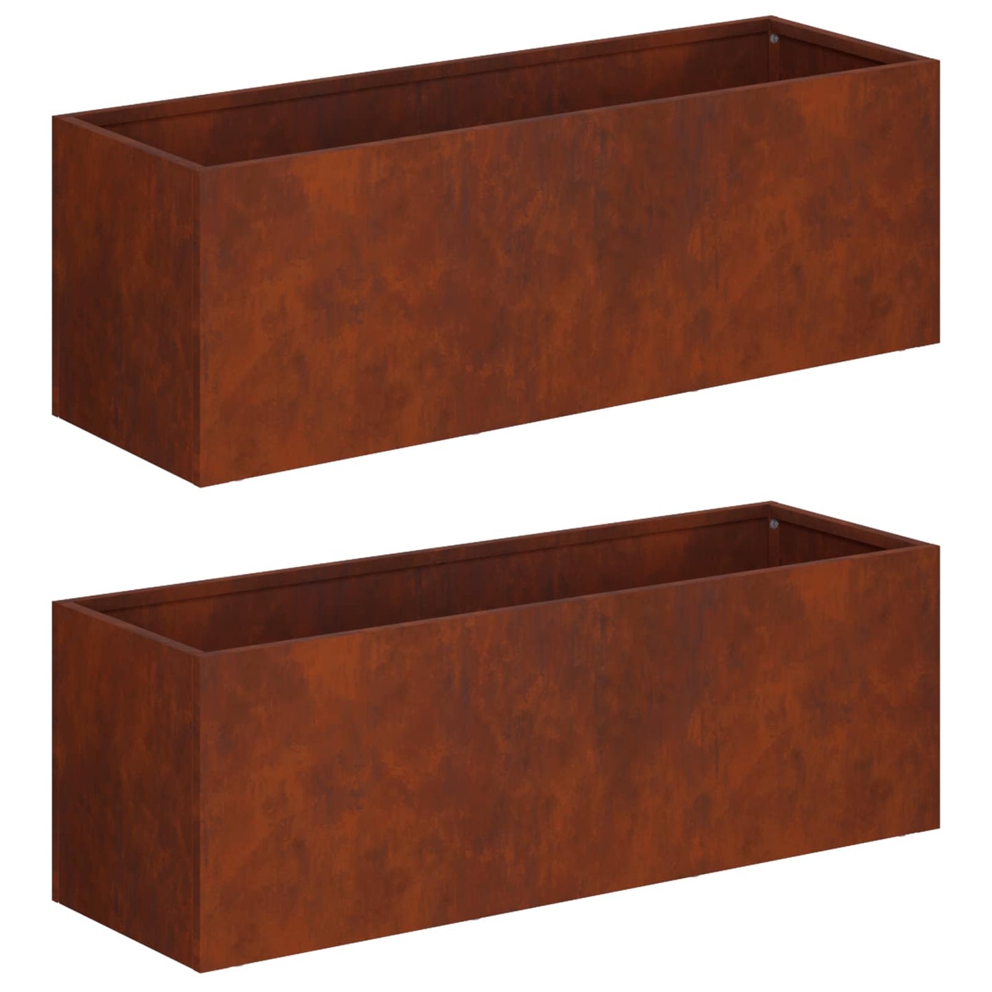 Plantenbak 2 st Roestkleurig 60 x 20 x 20 cm weervast staal