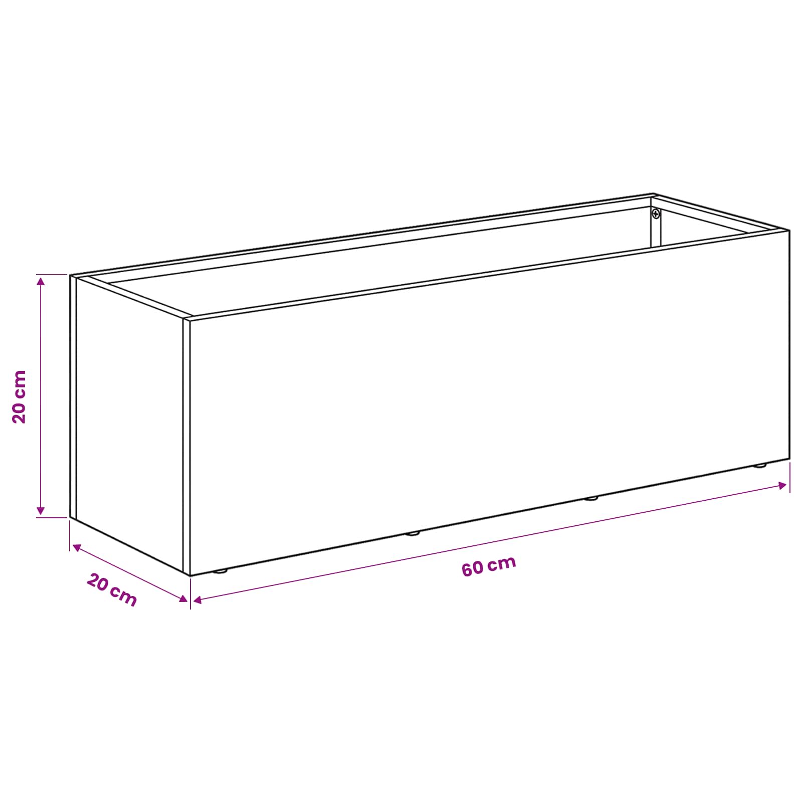 Plantenbak 2 st Roestkleurig 60 x 20 x 20 cm weervast staal