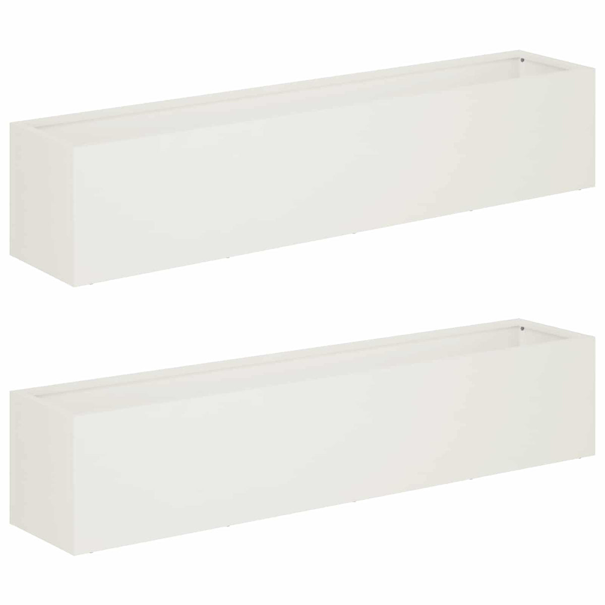 Plantenbak 2 st Wit 80 x 20 x 20 cm Koudgewalst staal