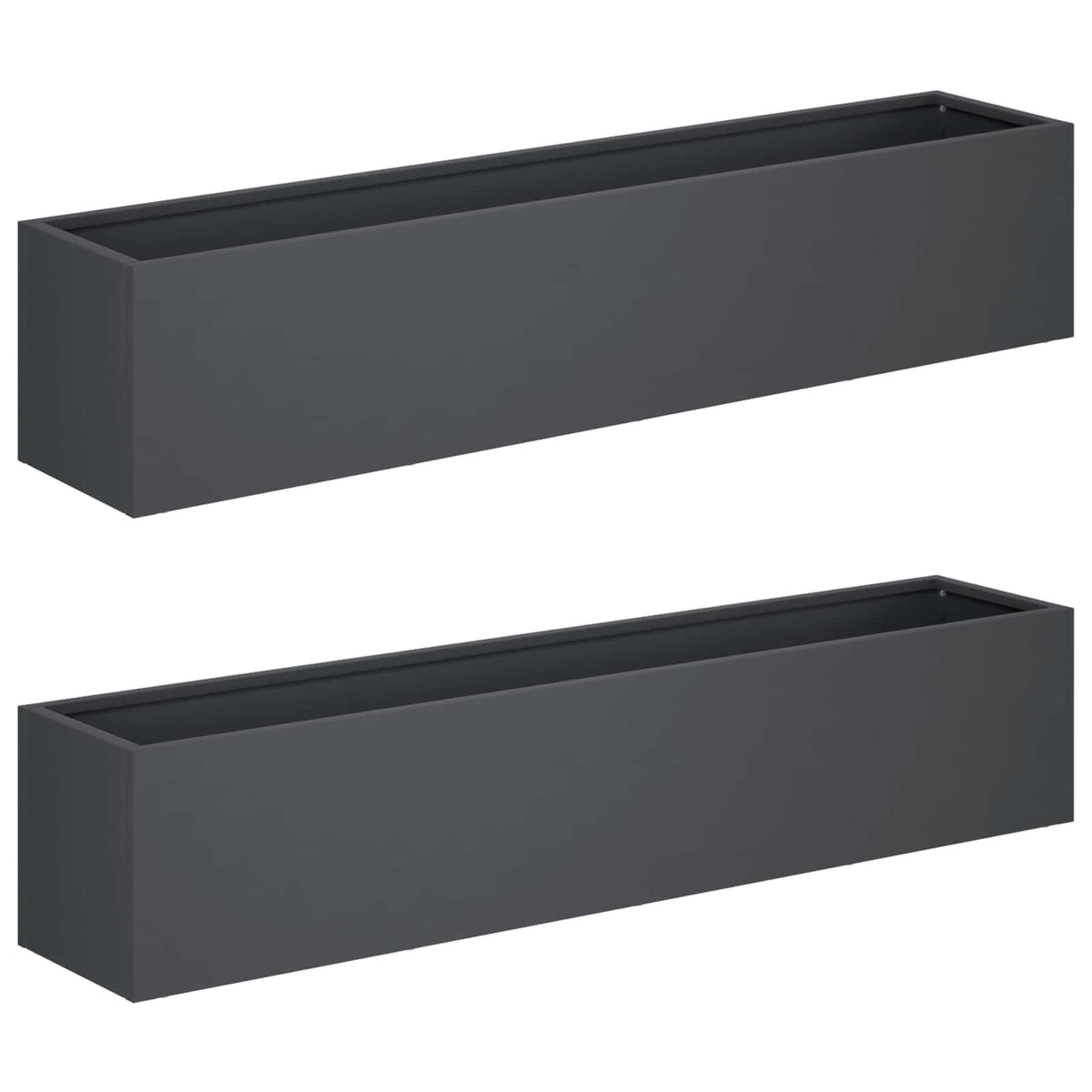 Plantenbak 2 st Antraciet 80 x 20 x 20 cm Koudgewalst staal