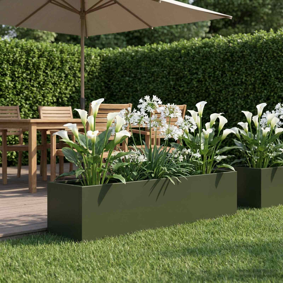 Plantenbak Olijfgroen 80 x 20 x 20 cm Koudgewalst staal