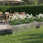 Plantenbak 80x20x20 cm staal zilver roestend