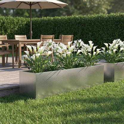 Plantenbak zilver 80 x 20 x 20 cm Roestvrij staal