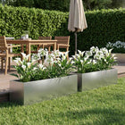 Plantenbakken 2 st 80x20x20 cm roestvrij staal zilver