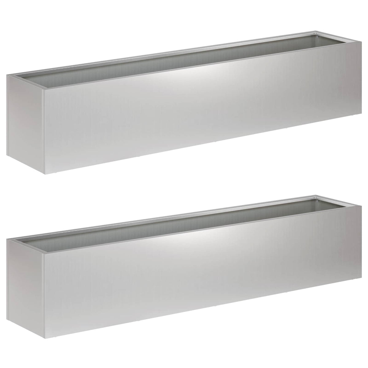 Plantenbak 2 st zilver 80 x 20 x 20 cm Gegalvaniseerd staal