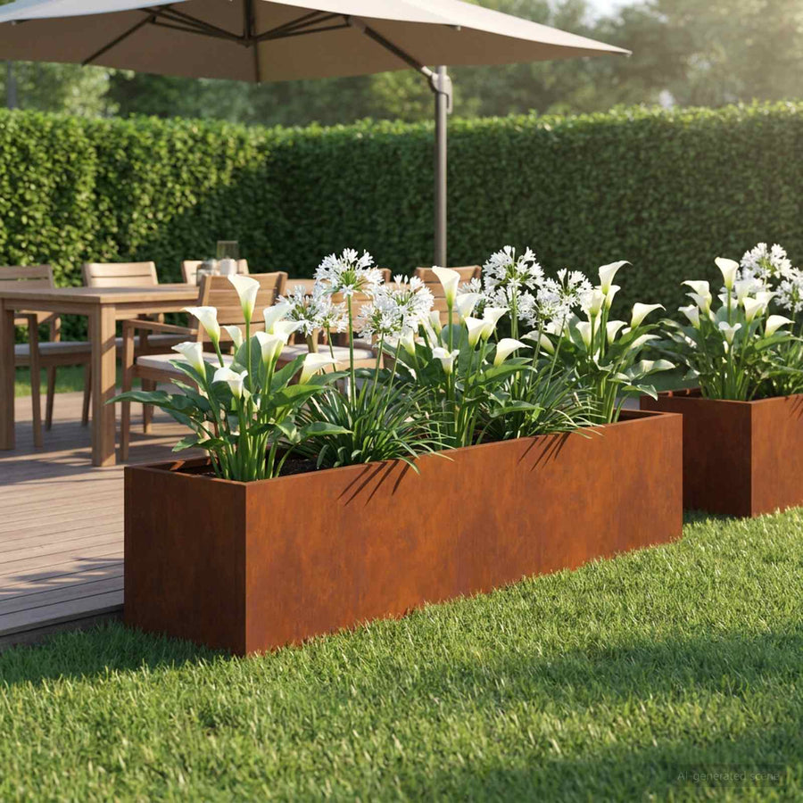 Plantenbak Roestkleurig 80 x 20 x 20 cm weervast staal