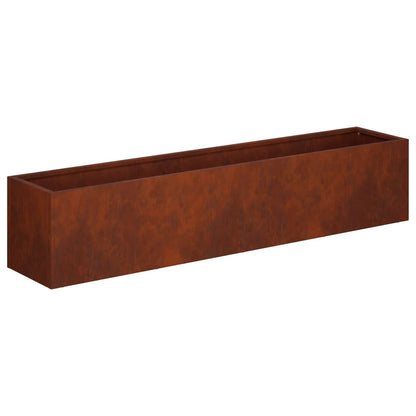 Plantenbak 2 st Roestkleurig 80 x 20 x 20 cm weervast staal