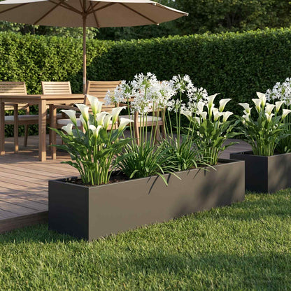 Plantenbak Zwart 100 x 20 x 20 cm Koudgewalst staal