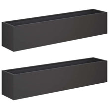 Plantenbak 2 st Zwart 100 x 20 x 20 cm Koudgewalst staal