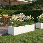 Plantenbak koudgewalst staal 100x20x20 cm wit