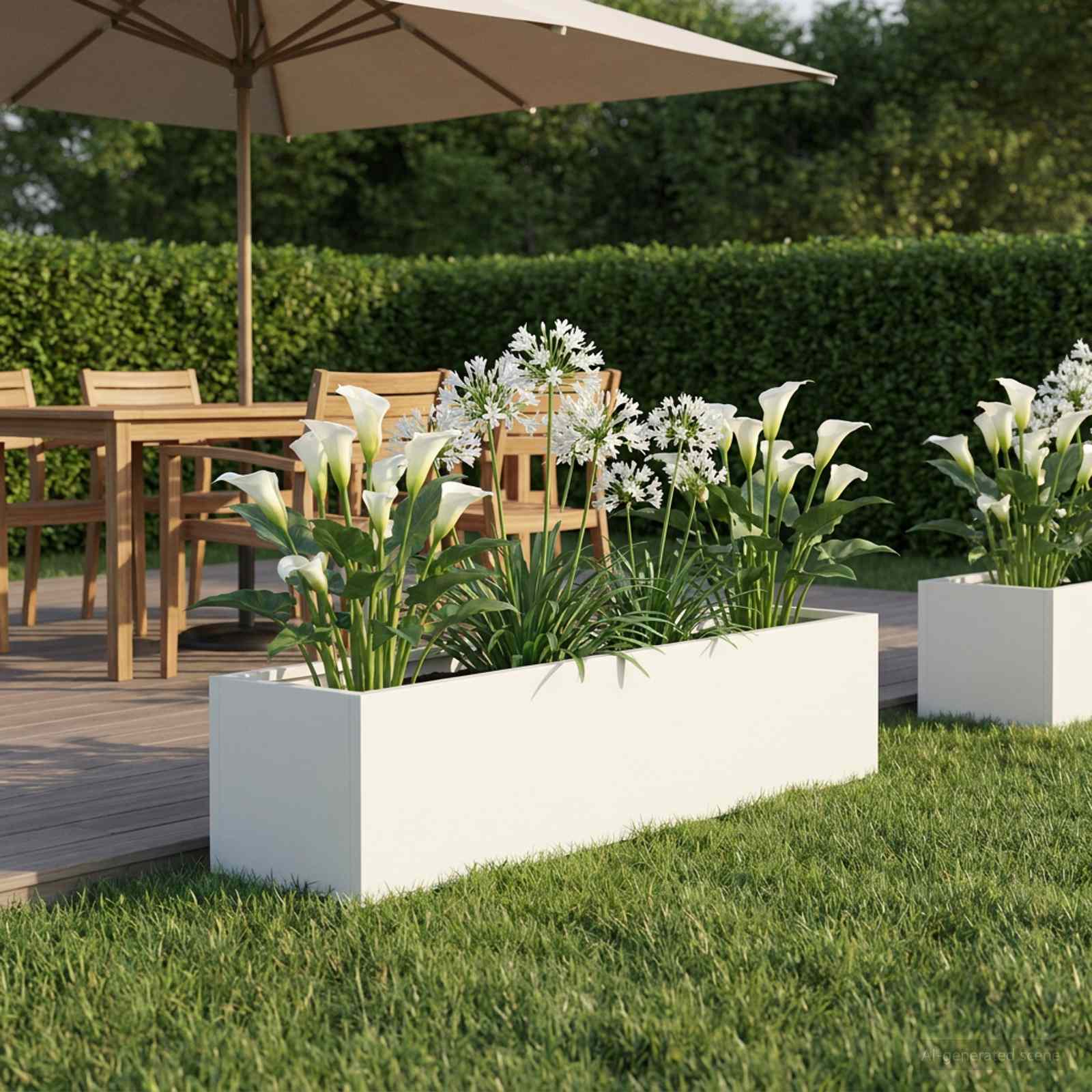 Plantenbak Wit 100 x 20 x 20 cm Koudgewalst staal