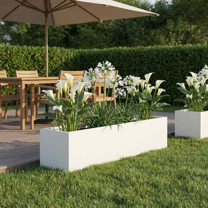Plantenbak Wit 100 x 20 x 20 cm Koudgewalst staal