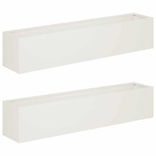 Plantenbak 2 st Wit 100 x 20 x 20 cm Koudgewalst staal