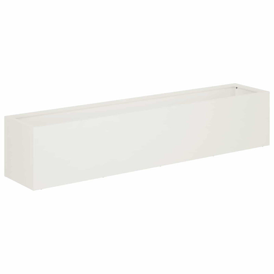 Plantenbak 2 st Wit 100 x 20 x 20 cm Koudgewalst staal