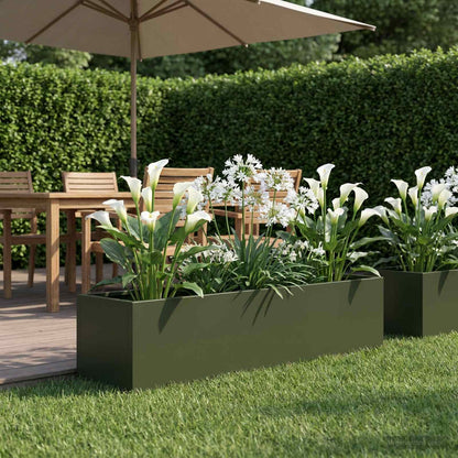 Plantenbak Olijfgroen 100 x 20 x 20 cm Koudgewalst staal