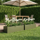 Plantenbak 100x20x20 cm olijfgroen staal