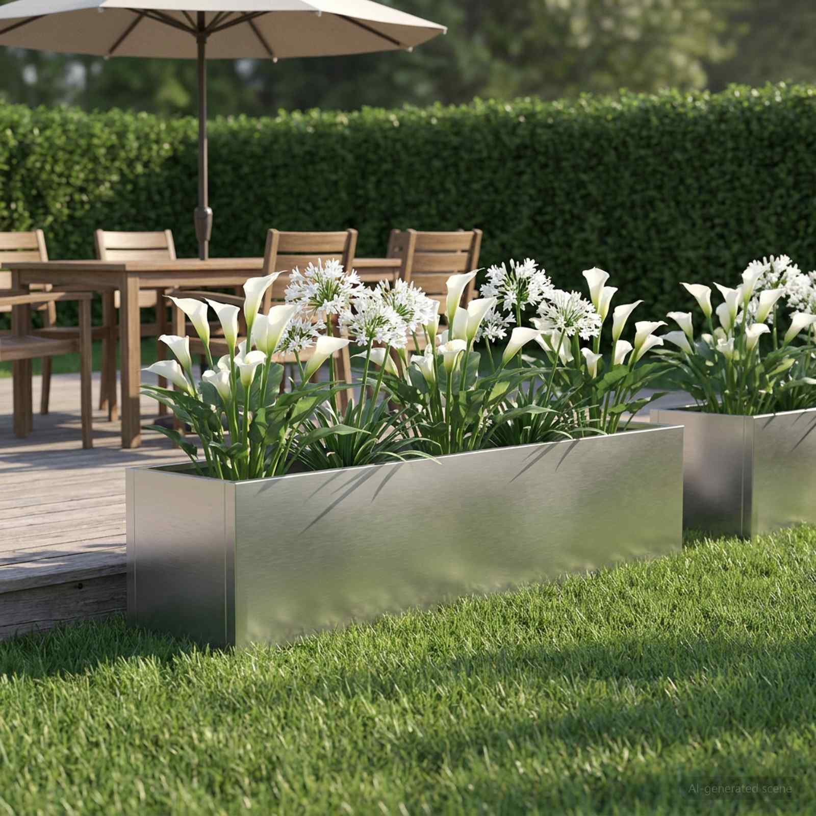 Plantenbak zilver 100 x 20 x 20 cm Roestvrij staal
