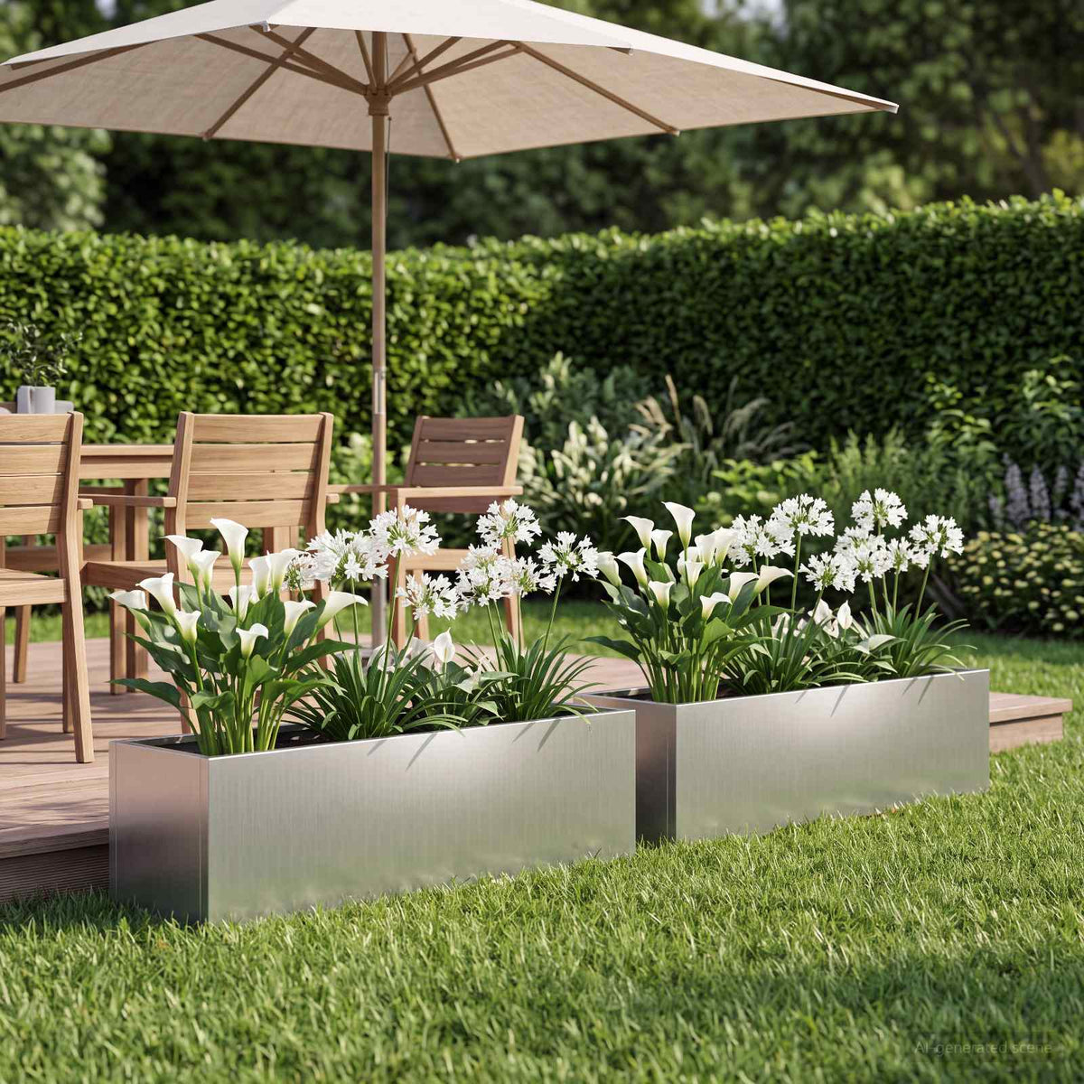 Plantenbak 2 st zilver 100 x 20 x 20 cm Gegalvaniseerd staal