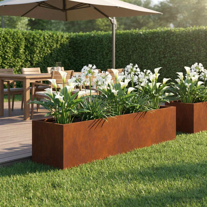 Plantenbak Roestkleurig 100 x 20 x 20 cm weervast staal