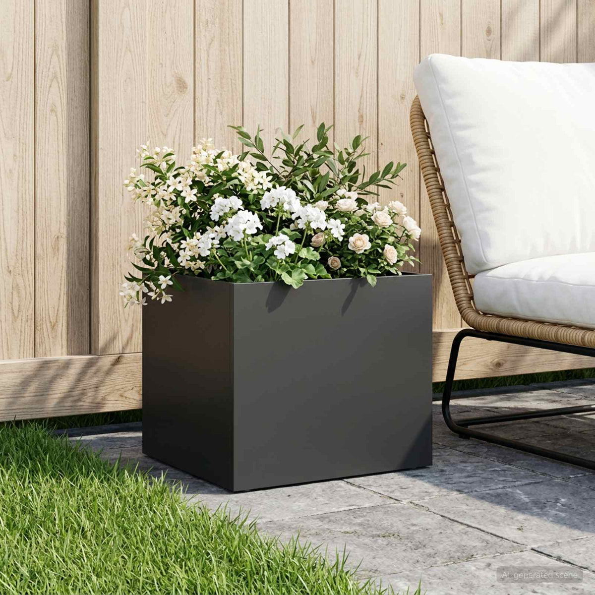 Plantenbak Zwart 40 x 30 x 30 cm Koudgewalst staal