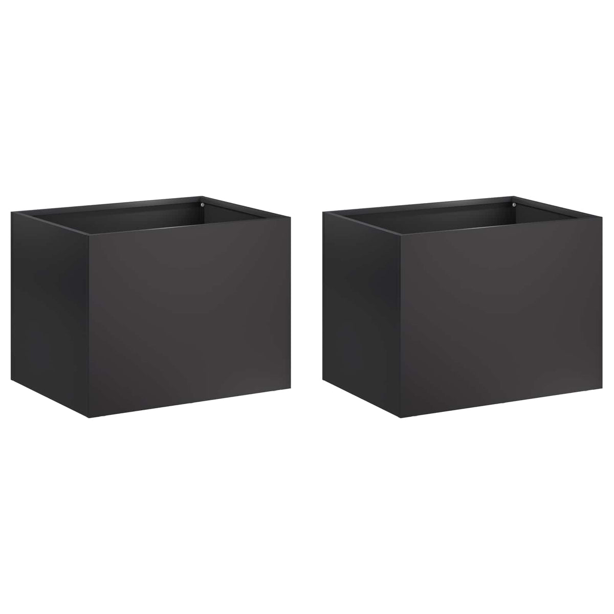 Plantenbak 2 st Zwart 40 x 30 x 30 cm Koudgewalst staal