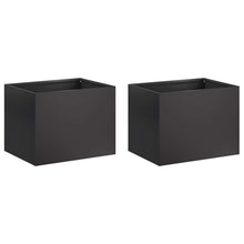Plantenbak 2 st Zwart 40 x 30 x 30 cm Koudgewalst staal