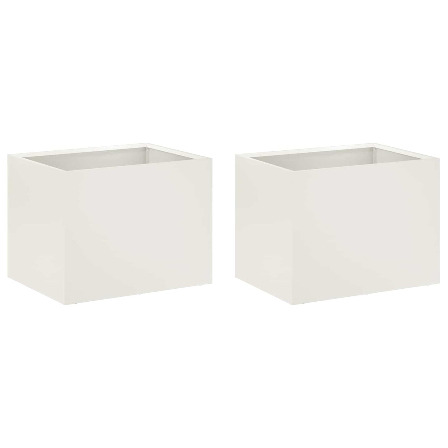 Plantenbak 2 st Wit 40 x 30 x 30 cm Koudgewalst staal