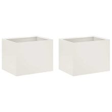 Plantenbak 2 st Wit 40 x 30 x 30 cm Koudgewalst staal