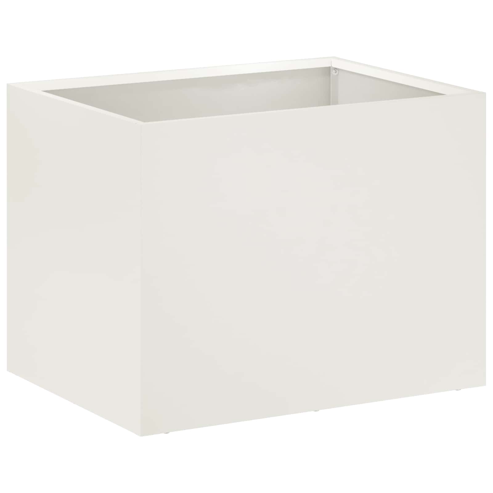 Plantenbak 2 st Wit 40 x 30 x 30 cm Koudgewalst staal