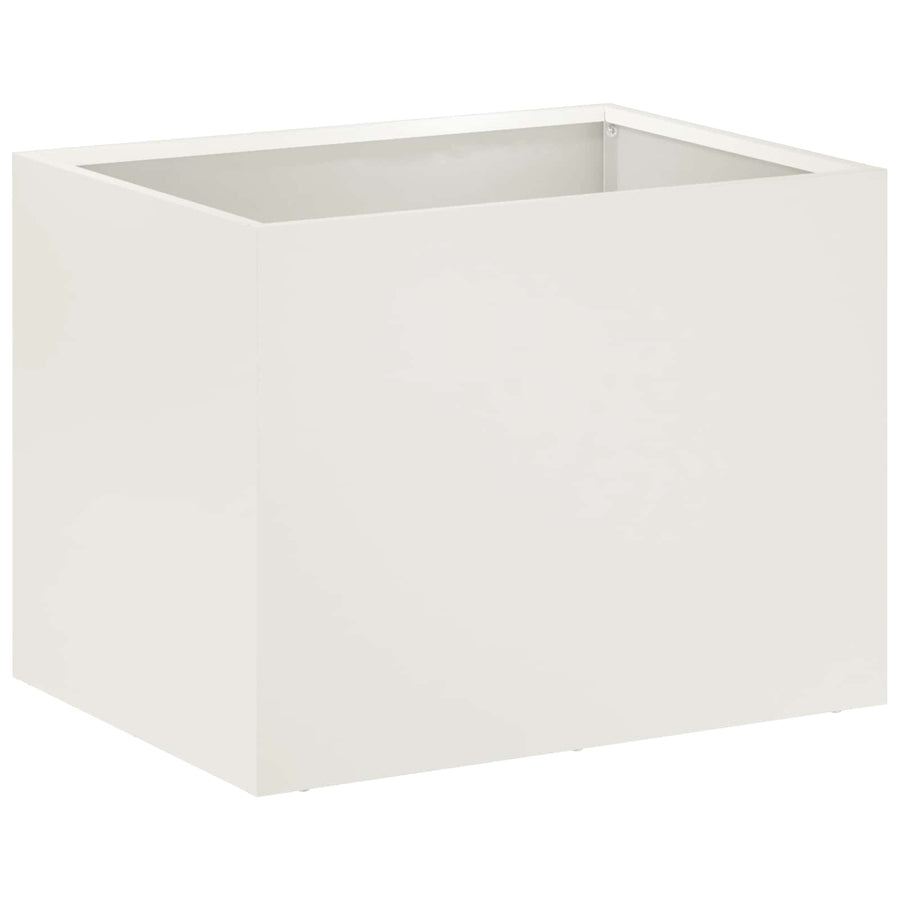 Plantenbak 2 st Wit 40 x 30 x 30 cm Koudgewalst staal