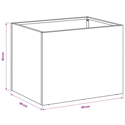 Plantenbak 2 st Wit 40 x 30 x 30 cm Koudgewalst staal