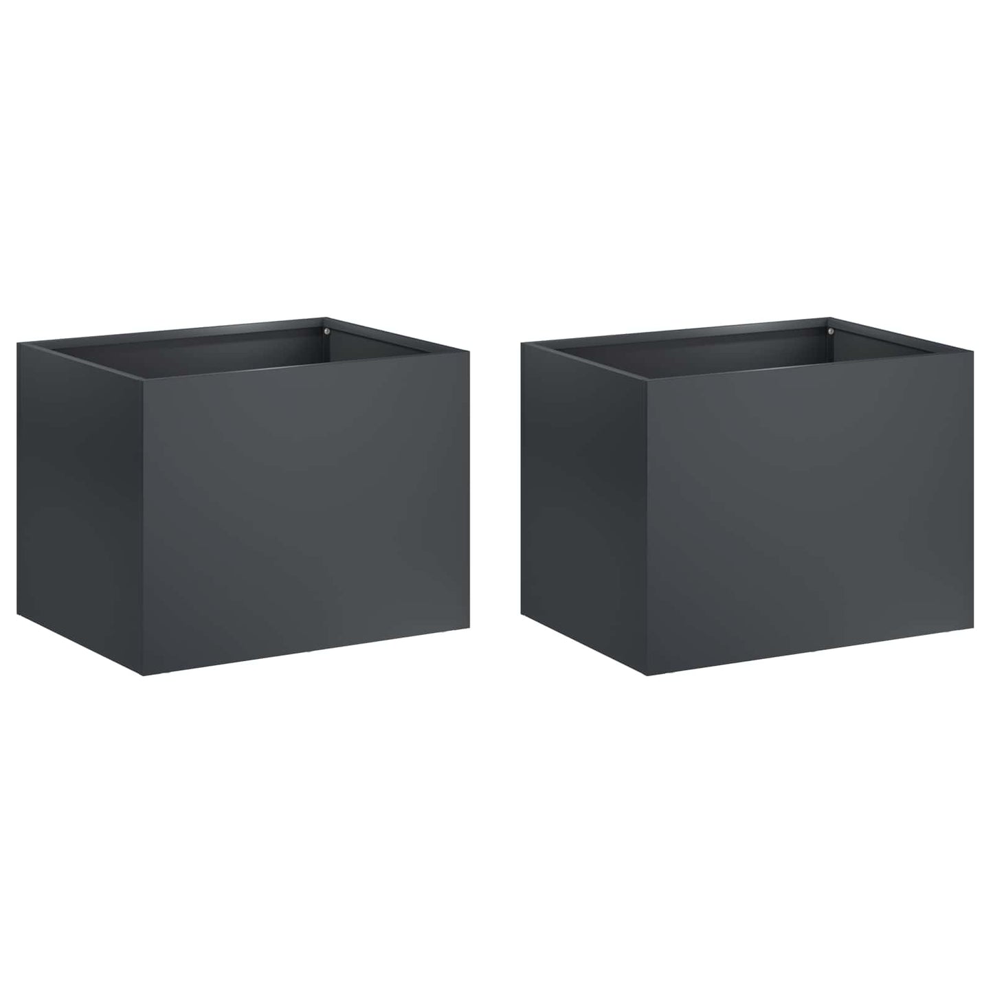 Plantenbak 2 st Antraciet 40 x 30 x 30 cm Koudgewalst staal