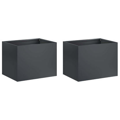 Plantenbak 2 st Antraciet 40 x 30 x 30 cm Koudgewalst staal