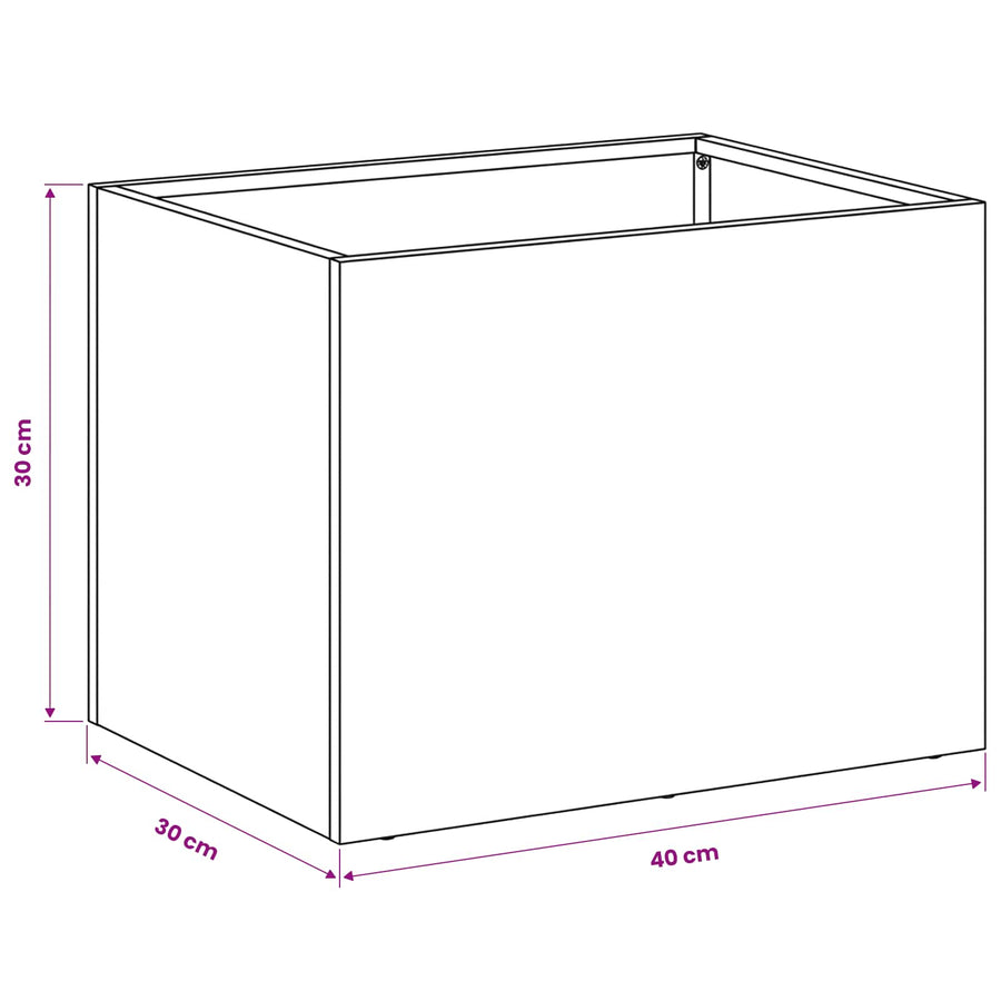 Plantenbak 2 st Antraciet 40 x 30 x 30 cm Koudgewalst staal