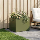 Plantenbak koudgewalst staal olijfgroen 40x30x30 cm